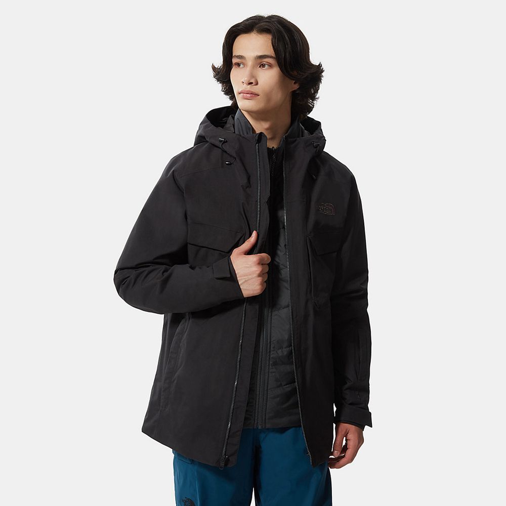 The North Face Insulated Jacket Mens Australia - The North Face Fourbarrel Zip-In Triclimate® Black